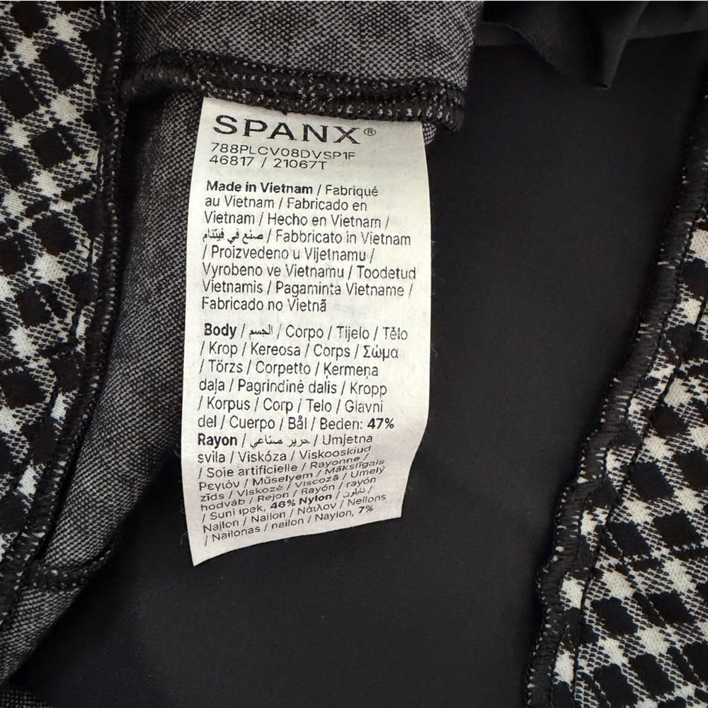NWT Spanx Ponte Jacquard Wide Leg Pant Black White Plaid Size 3X - Picture 10 of 10